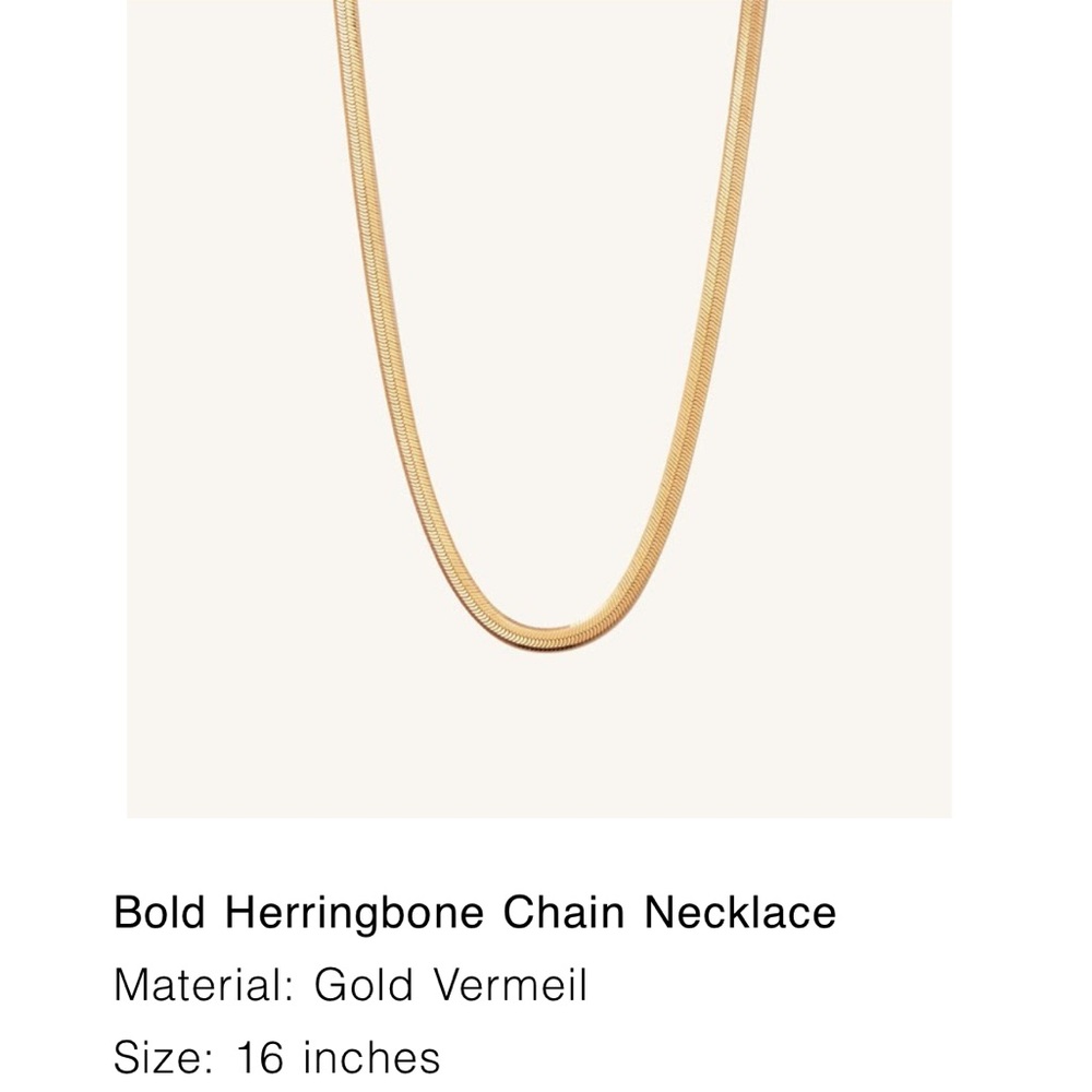 Mejuri bold herringbone gold necklace 16 inches